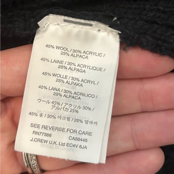 J Crew Cozy Black Sweater (L) - Picture 4 of 4